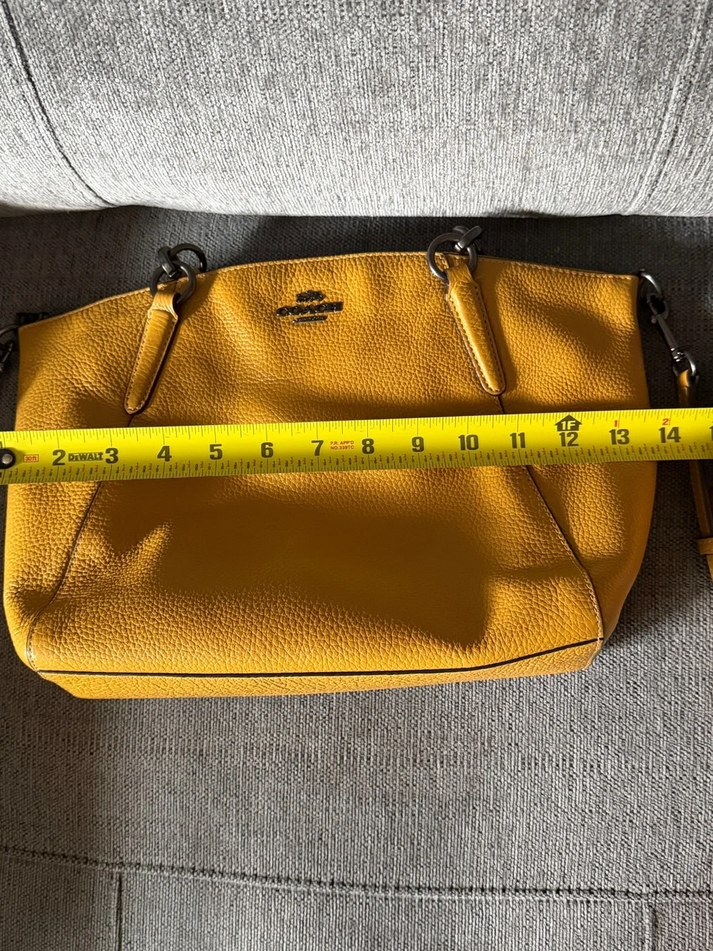 Coach Yellow Pebbled Leather Kelsey Satchel